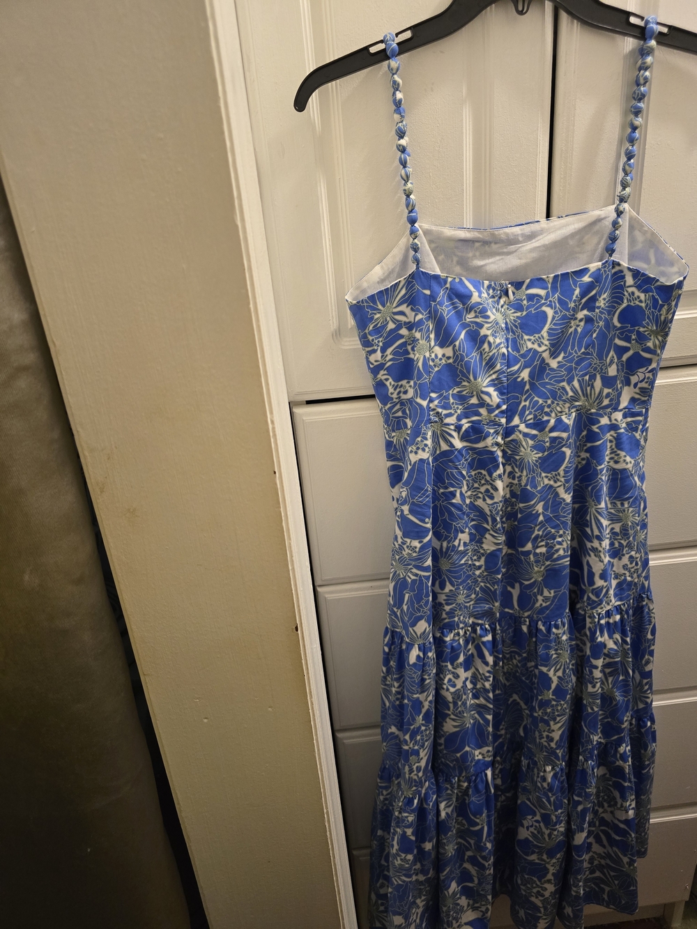 Aqua Blue Floral Spaghetti-Strap Casual Maxi Dress